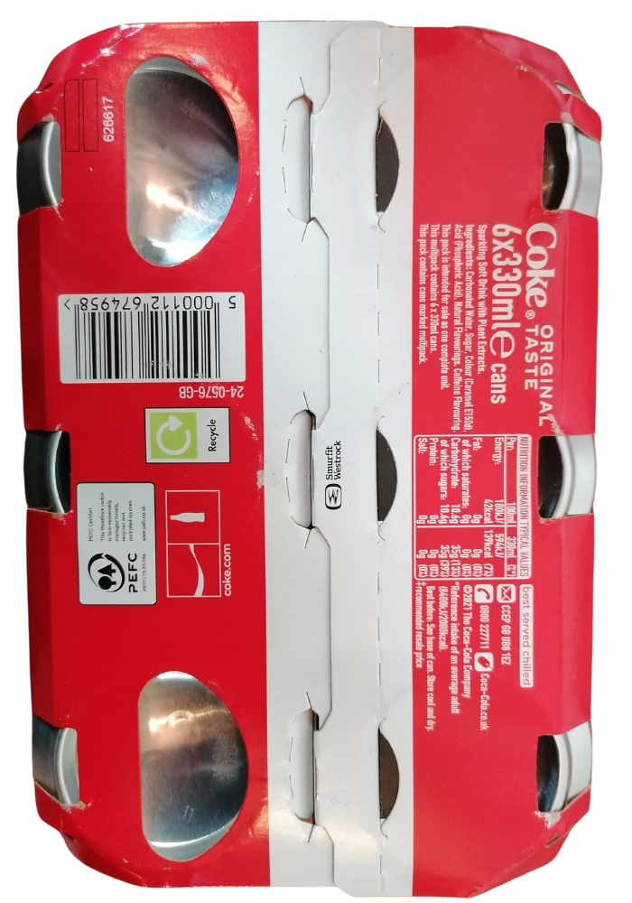 Coca Cola Classic 6 cans (330mL) - 1980 g