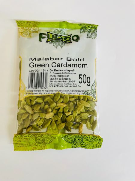 Fudco Malabar Bold Green Cardamom - 50 g
